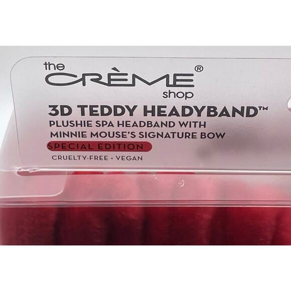 THE CREME SHOP - SPECIAL ED. MINNIE MOUSE 3D TEDDY PLUSH HEADBAND VELVET RED BOW - Picture 6 of 7